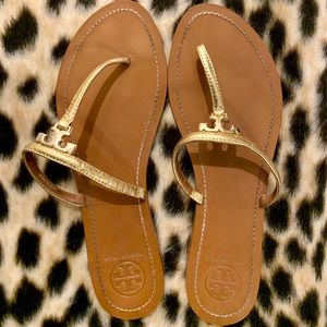 Tory Burch T Logo Flat Thong Sandals